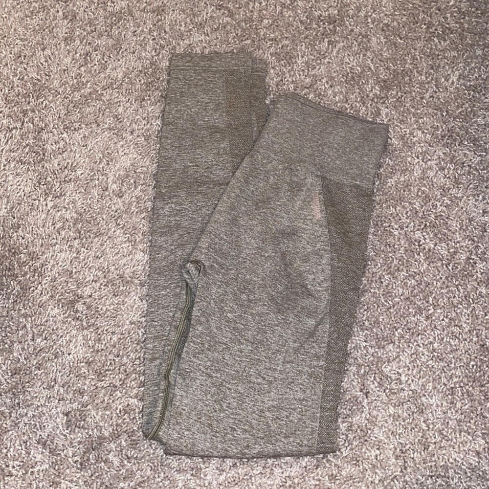 Olive Green and light pink Gymshark Leggings